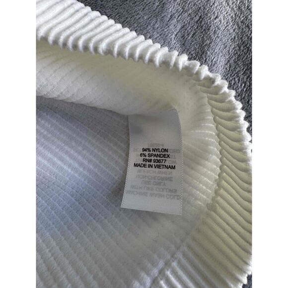 Arizona Jean Co White Ribbed Short Sleeve Square Neck Crop Top‎ Womens L - Picture 3 of 7